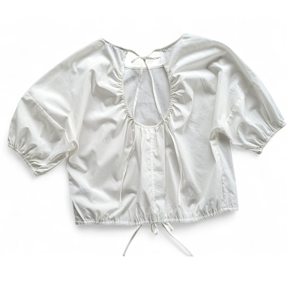 Banana Republic Puff Sleeve‎ Crop Top White S NWT - Picture 4 of 10